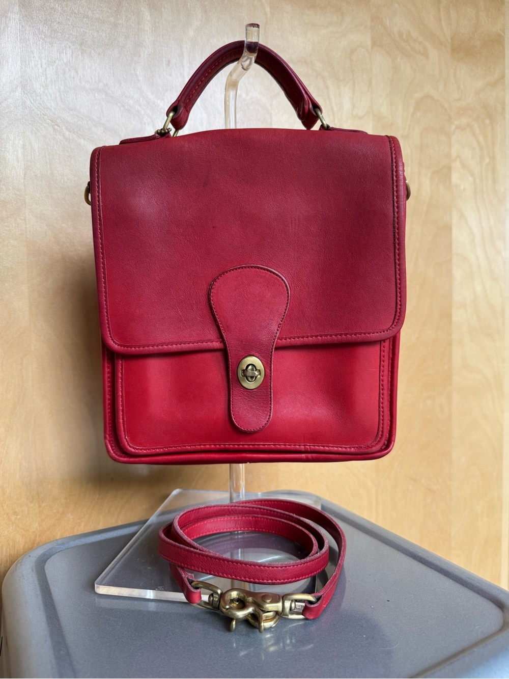 Vintage Coach Red Pre-94 Station Bag